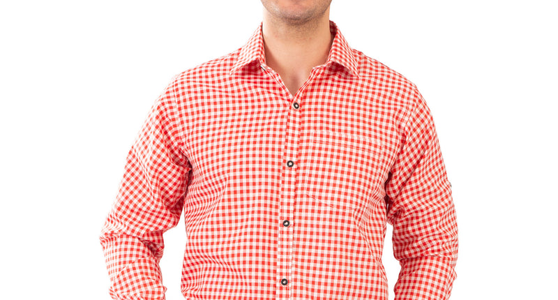 Funny Fashion Shirt oktoberfest rood wit geblokt