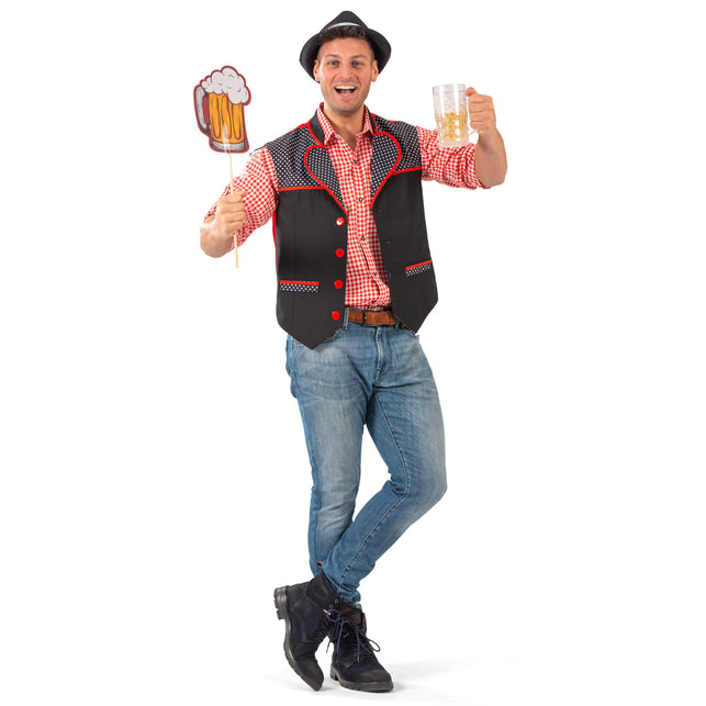 Funny Fashion Shirt oktoberfest rood wit geblokt