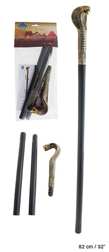 Funny Fashion Slangenhoofd stok Egyptische farao 82cm