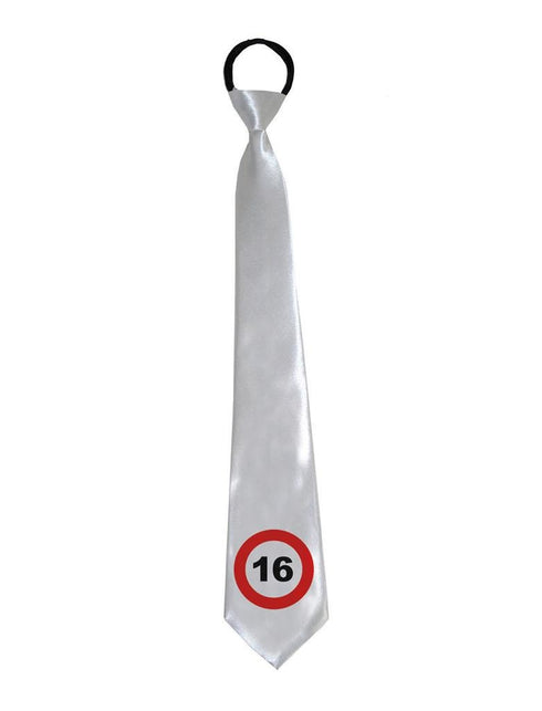 Funny Fashion Stropdas 16 jaar met verkeersbord