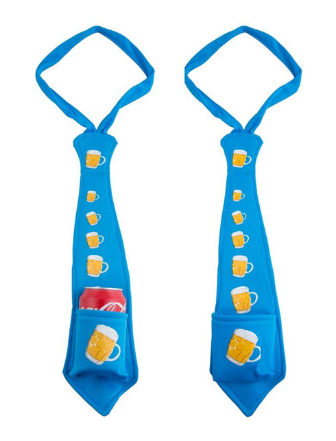 Funny Fashion Stropdas bierpul met blikjeshouder