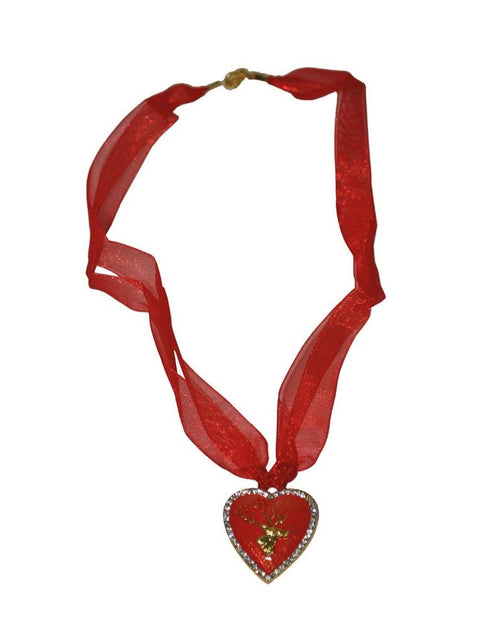 Funny Fashion Tiroler halsketting met rood hartje