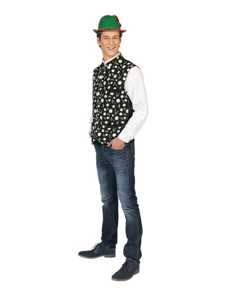 Funny Fashion Tiroler vest met edelweis print