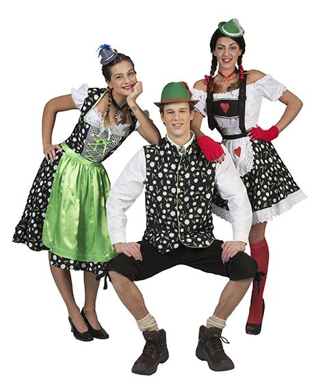 Funny Fashion Tiroler vest met edelweis print