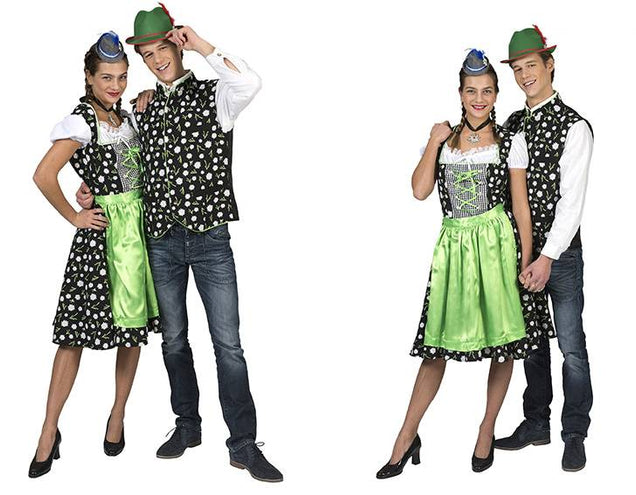 Funny Fashion Tiroler vest met edelweis print