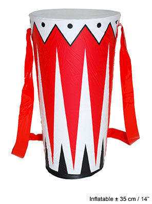 Funny Fashion Trommel opblaasbaar rood wit