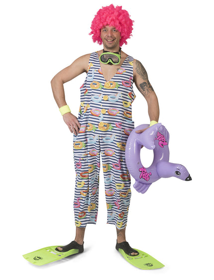 Funny Fashion Tuinbroek Ties met bad eenden print