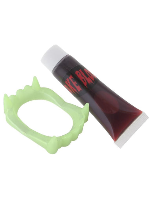 Funny Fashion Vampier gebit met imitatie bloed