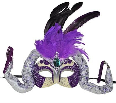 Funny Fashion Venetiaans masker Yara met veren