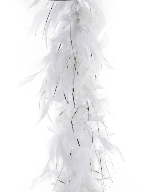 Funny Fashion Veren boa wit met zilver tinsel 45gram