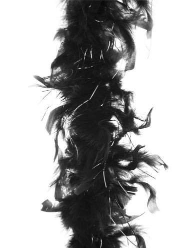 Funny Fashion Veren boa zwart met zilver tinsel 45gram