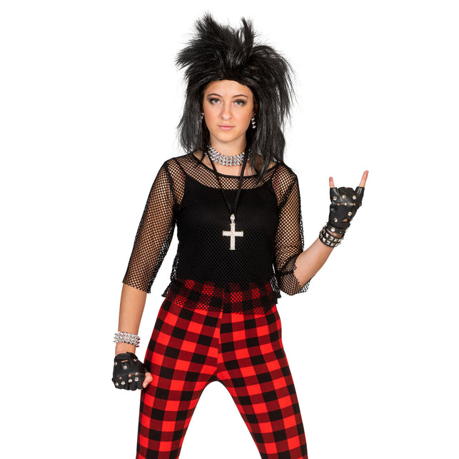 Funny Fashion Visnet shirt Evi in zwart