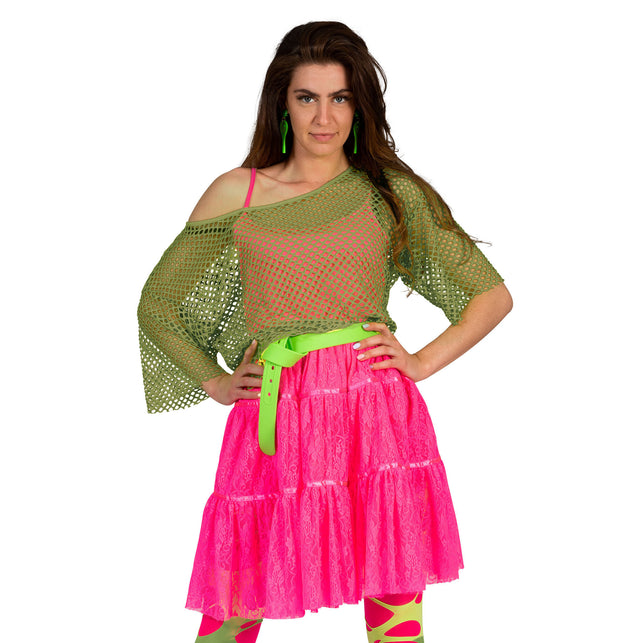 Funny Fashion Visnet shirt in legergroen