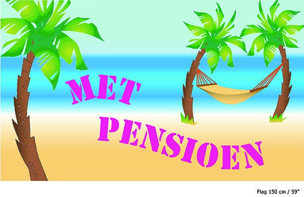 Funny Fashion Vlag met pensioen