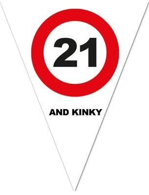 Funny Fashion Vlaggenlijn 21e verjaardag met verkeersborden