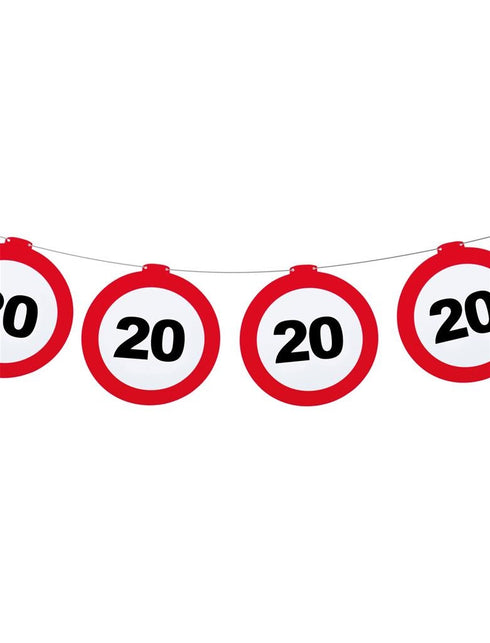 Funny Fashion Vlaggenlijn  verkeersbord 20  jaar
