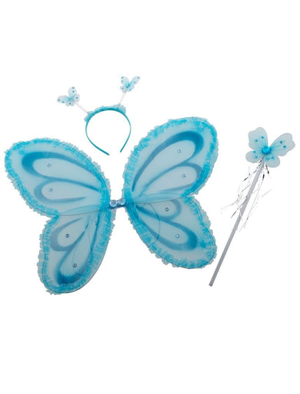 Funny Fashion Vlinderset 3delig 4 kleuren