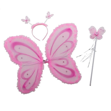 Funny Fashion Vlinderset 3delig 4 kleuren