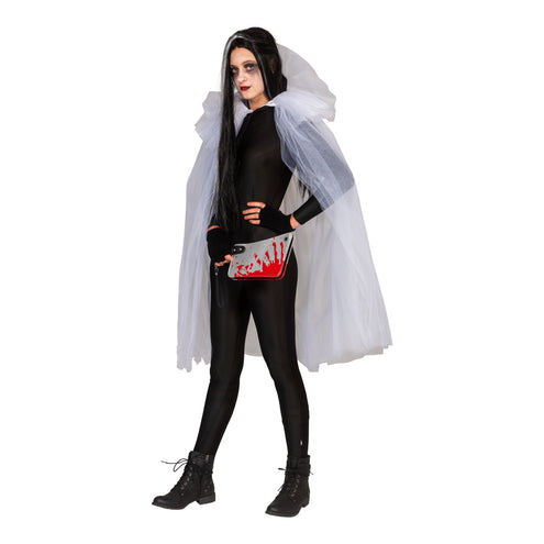 Funny Fashion Witte cape bruid Mila tule