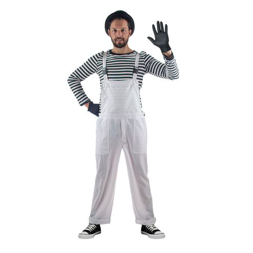 Funny Fashion Witte tuinbroek volwassenen