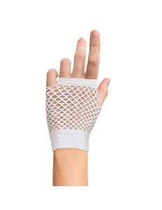 Funny Fashion Witte visnet handschoenen kort model