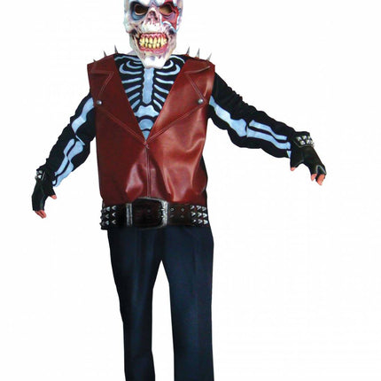 Funny Fashion Zombie skelet pak punker kostuum