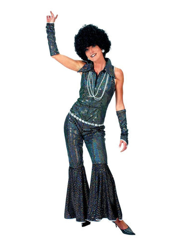 Funny Fashion Zwart glitter discopak dames