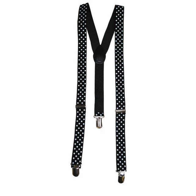 Funny Fashion Zwarte bretels met stippen