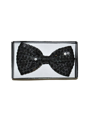 Funny Fashion Zwarte glitter vlinderdas met pailletten