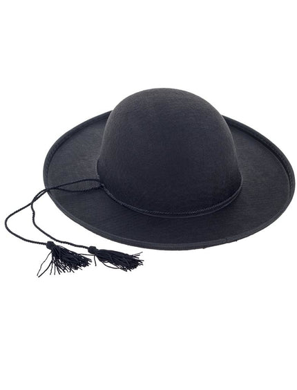 Funny Fashion Zwarte hoed priester met kwast