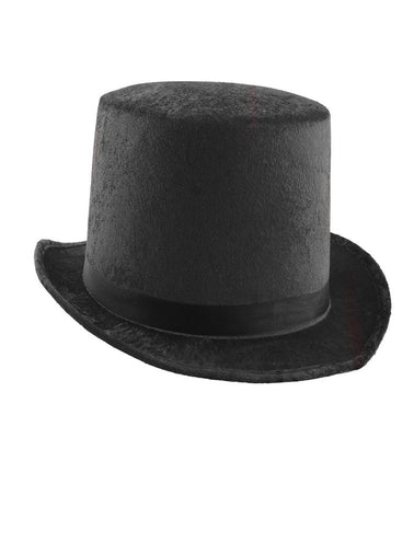 Funny Fashion Zwarte hoge hoed velours