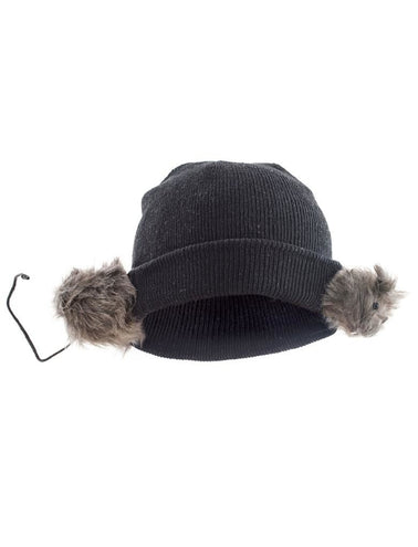 Funny Fashion Zwarte muts met griezel muis