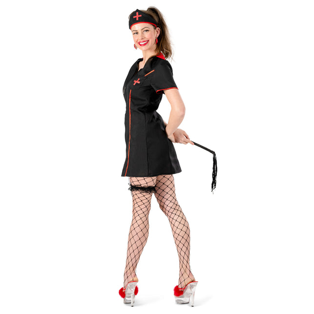 Funny Fashion Zwarte verpleegstersjurk Betty