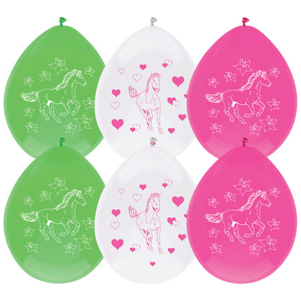 Haza Witbaard Ballonnen Paarden 6 stuks 30 cm