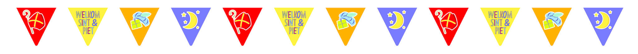 Haza Witbaard Papieren vlaggenlijn Sint en Piet 6 meter