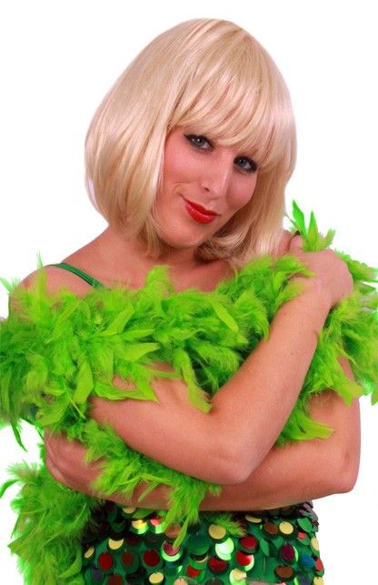 PartyXplosion Appelgroene veren boa