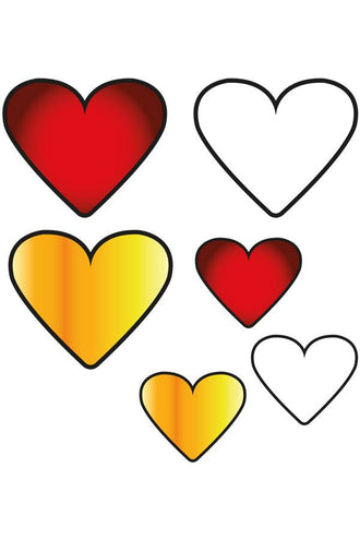 PartyXplosion Applicaties 6 st hartjes op kaart Oeteldonk