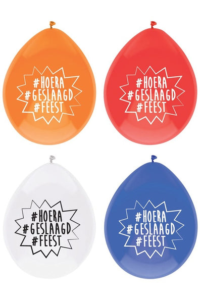 PartyXplosion Ballonnen HOERA GESLAAGD FEEST