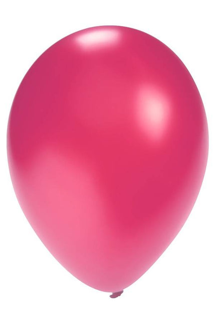 PartyXplosion Ballonnen metallic roze/fuchsia 5 inch  100 stuks