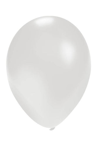 PartyXplosion Ballonnen metallic wit 5 inch  100 stuks