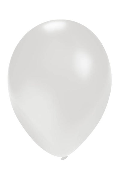 PartyXplosion Ballonnen metallic wit 5 inch  100 stuks