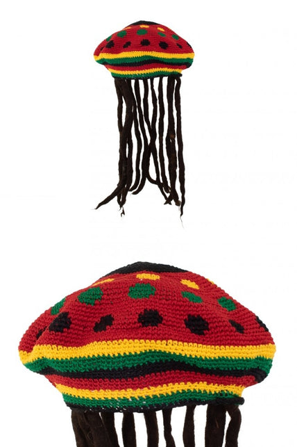 PartyXplosion Baret Bob Marley met rasta haar