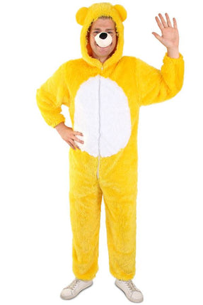 PartyXplosion Beren kostuum Bas  geel pluche