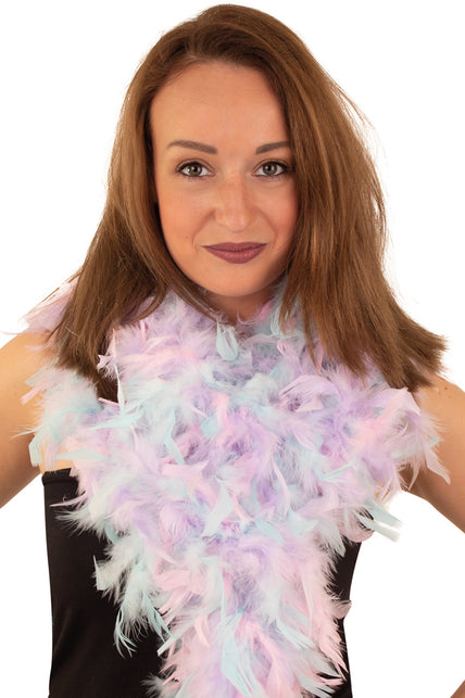 PartyXplosion Boa pastel paars/roze/blauw 180 cm.