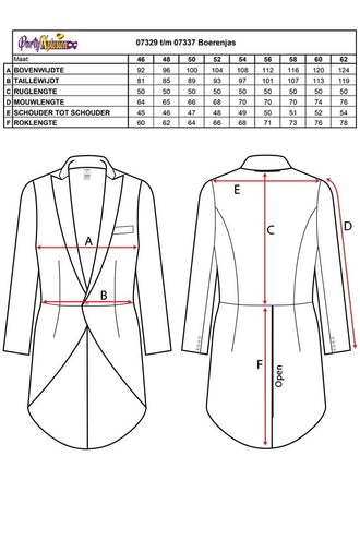 PartyXplosion Boeren slipjas Stijn zwart unisex