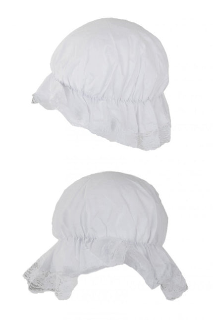 PartyXplosion Boerinnenmuts wit met kant