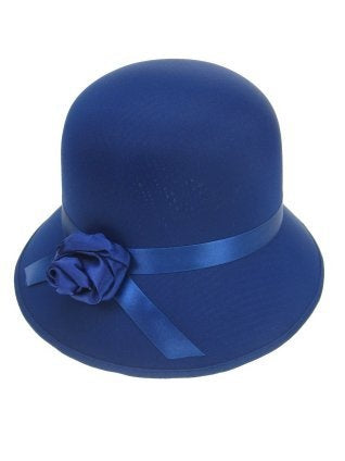 PartyXplosion Bolhoed met roosje blauw