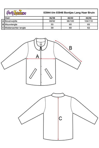 PartyXplosion Bontjas lang haar bruin