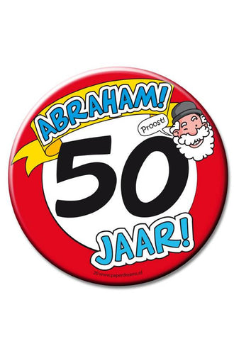 PartyXplosion Button Abraham 50 jaar