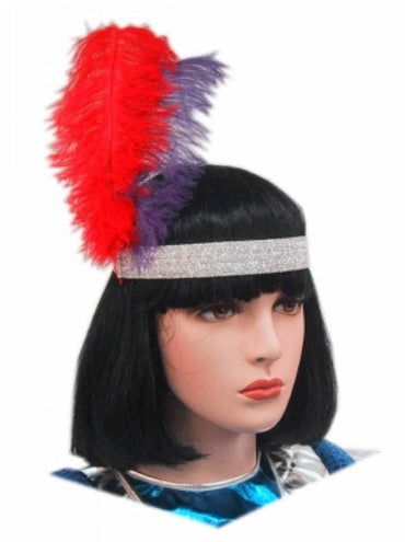 PartyXplosion Charleston hoofdband paarse veer